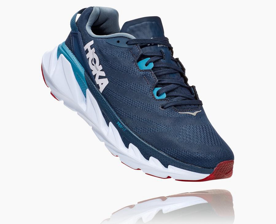 Hoka Mens Running Shoes NZ - Hoka Elevon 2 Navy/White (JYF972605)